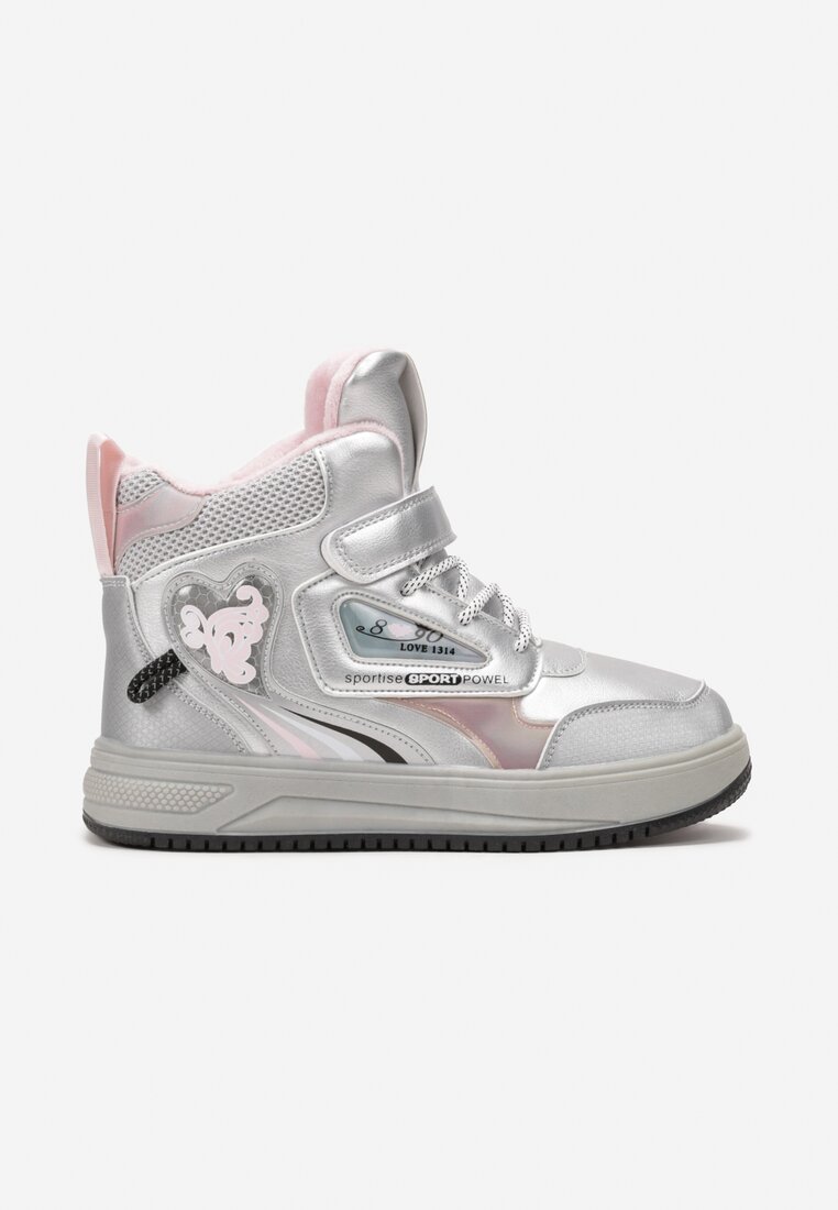 Pantofi sport Argintiu cu roz