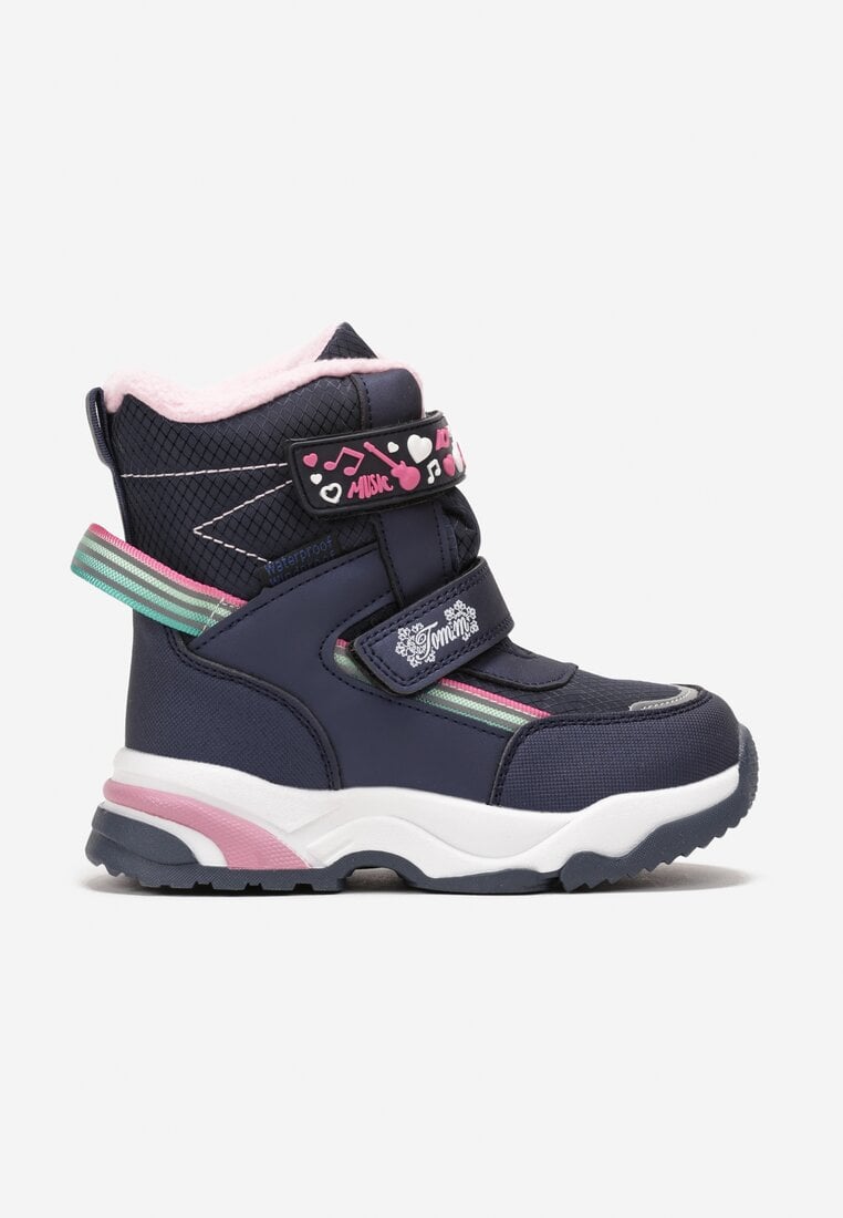 Ghete de zăpadă bleumarin izolate cu arici Ursule