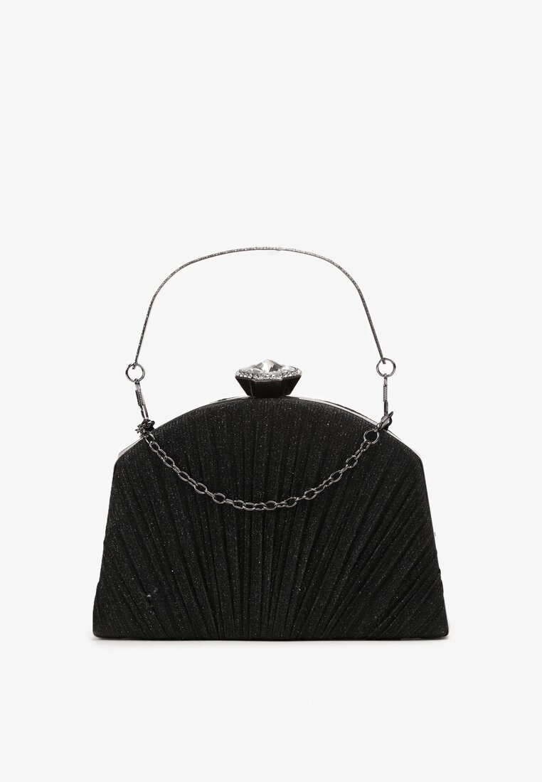 Geantă Neagră Sclipitoare de seară cu închizătoare de cristal Norrda