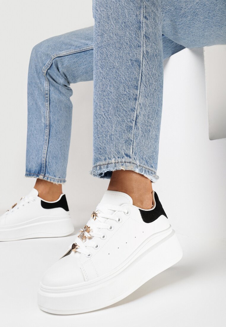 Sneakers Alb cu negru