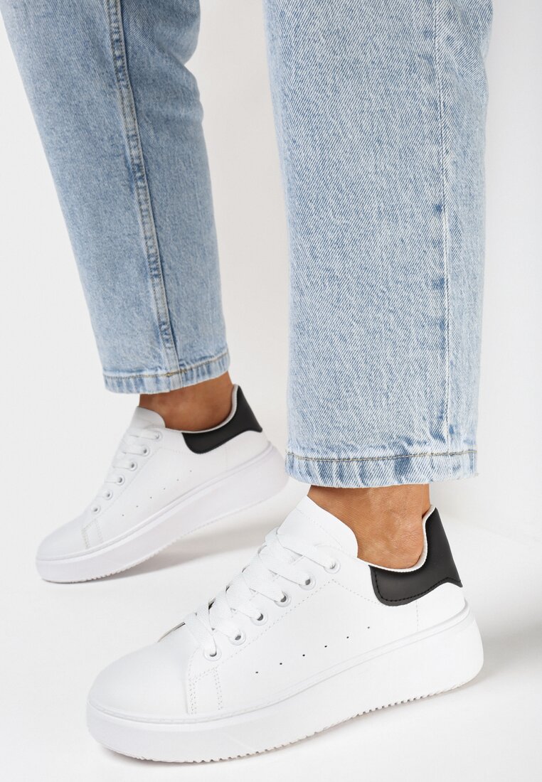 Sneakers Alb cu negru