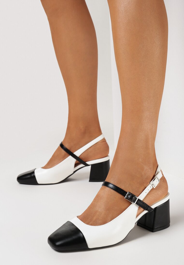 Pantofi cu toc Albe