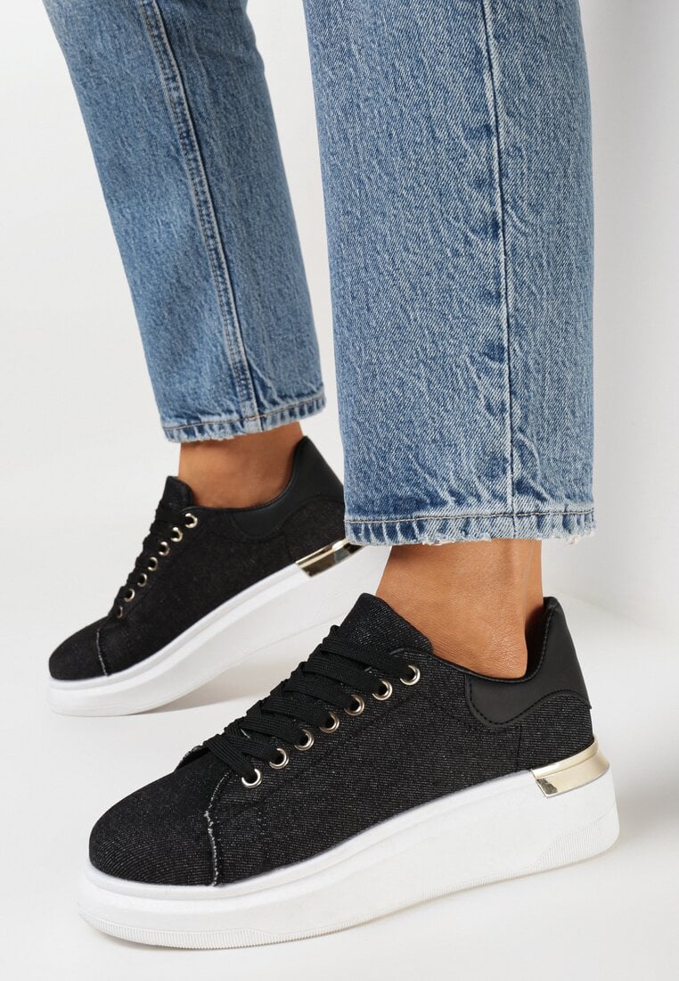 Adidași Negri cu Platformă Lepava