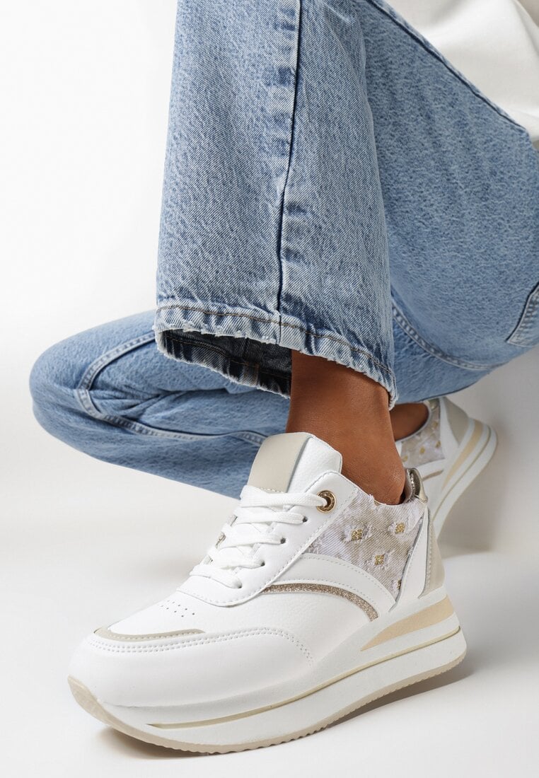 Sneakers Alb cu bej