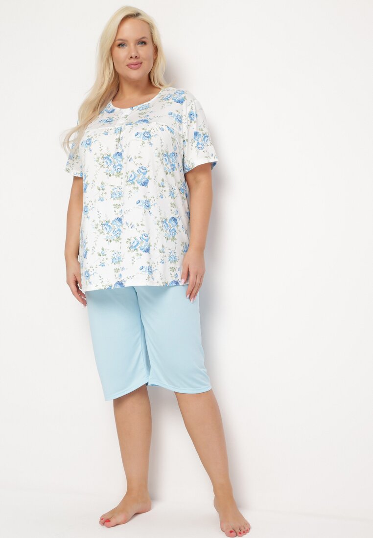 Compleu pijama Albastru cu alb