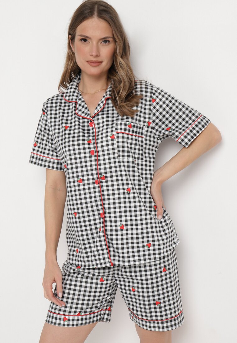 Compleu pijama Negru cu alb