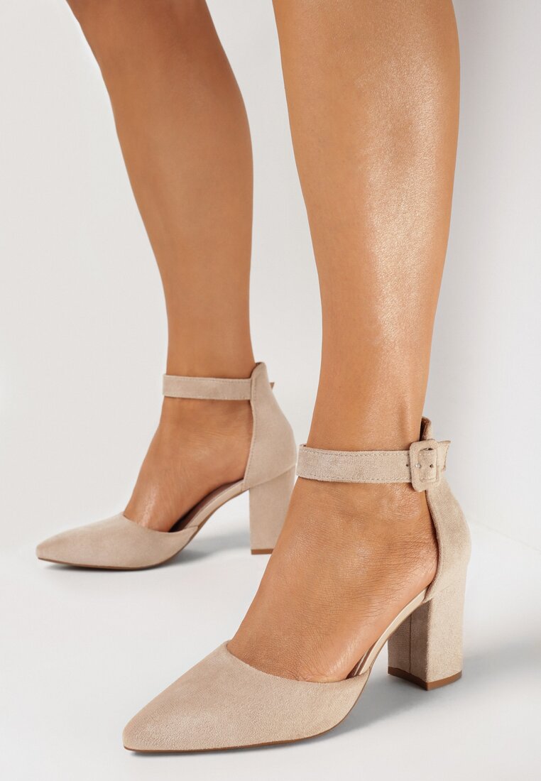 Pantofi cu toc Bej