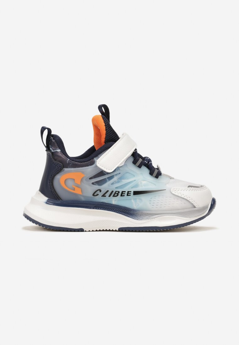 Pantofi sport Alb-Albaștri cu talpă plată cu șireturi și inserții metalice Narvile
