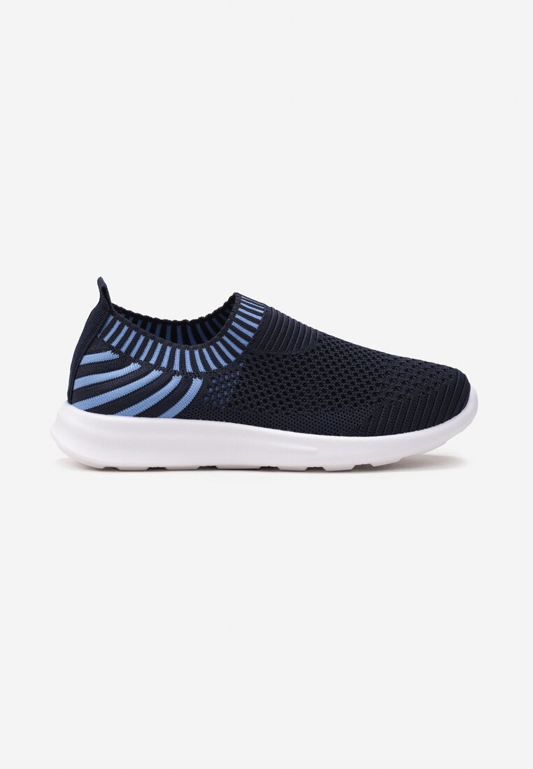 Pantofi sport slip-on Bleumarin-Albastre pe talpă groasă cu carâmb moale Popena