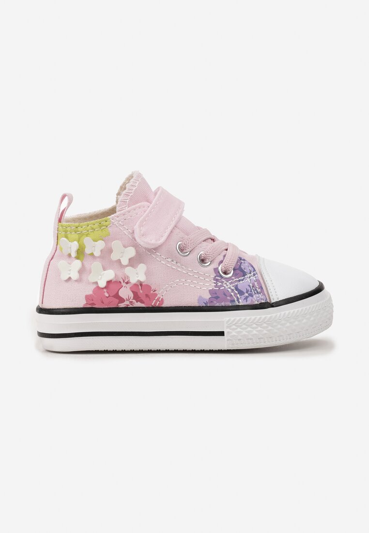 Tenisi Roz cu închidere velcro cu Fluturi Decorativi Niottea