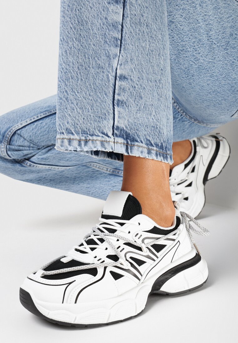 Sneakers Alb cu negru