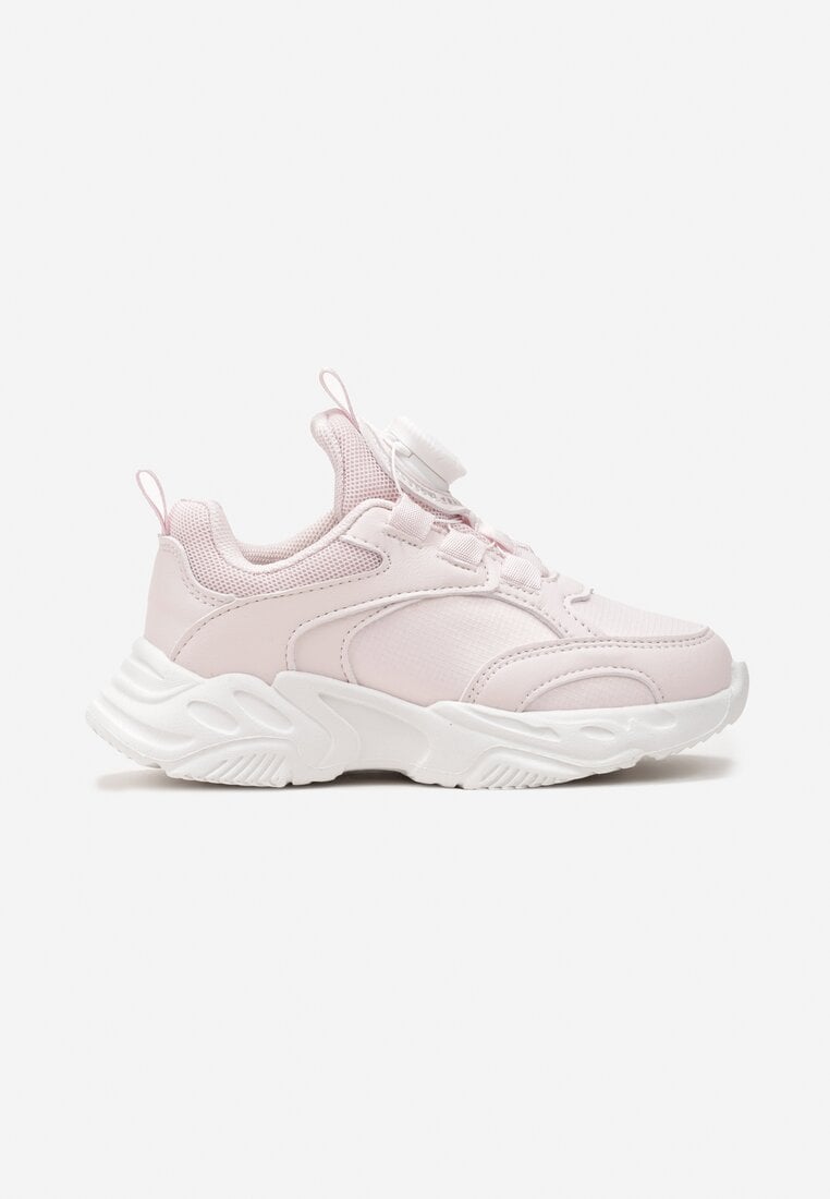 Pantofi sport Roz cu Talpă Groasă cu Sistem de Închidere Rotativ Lumiore