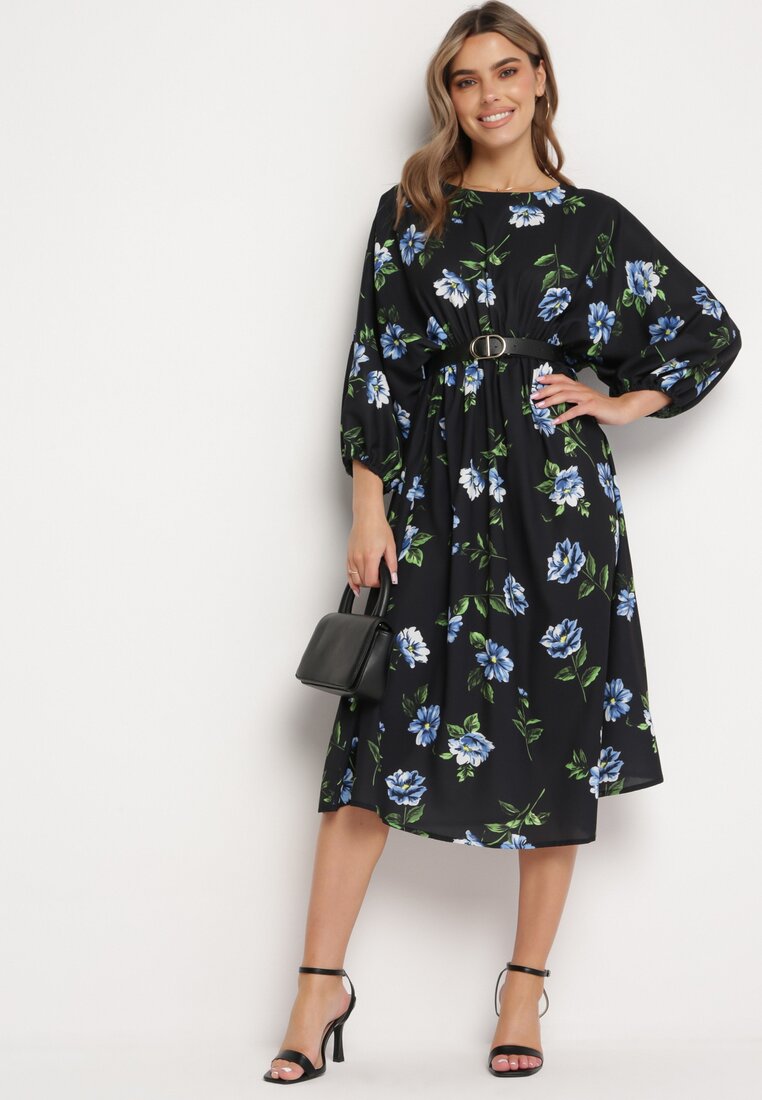 Rochie Neagră cu albastru