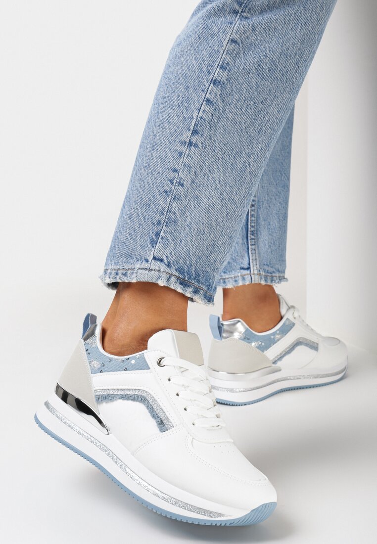 Sneakers Alb cu albastru