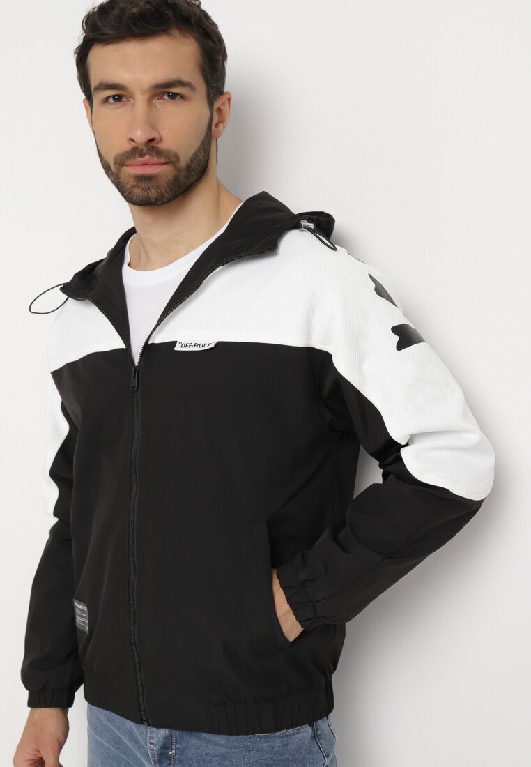 Geacă Albă cu negru