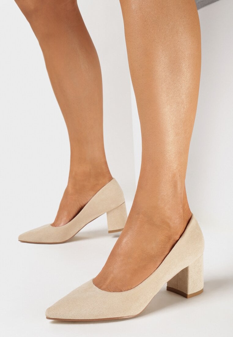 Pantofi cu toc Bej