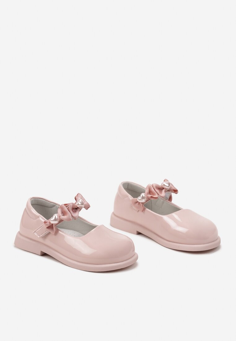 Balerine Rozalii Lăcuite cu Brant din Piele și Fundițe Mirnalsa