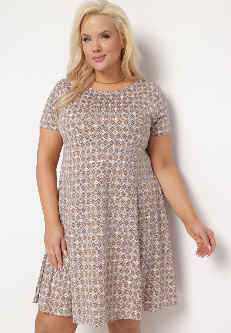 Rochie Maro-Bej Evazată Mini din Viscoză Elastică Annamarie