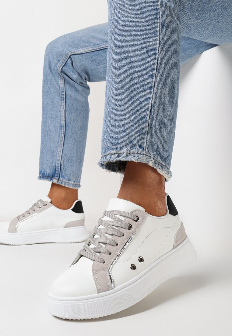 Sneakers Alb cu Gri