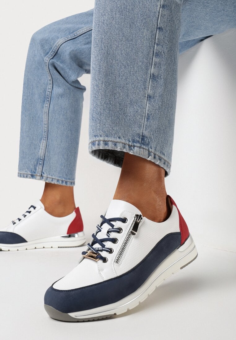 Sneakers Alb cu bleumarin