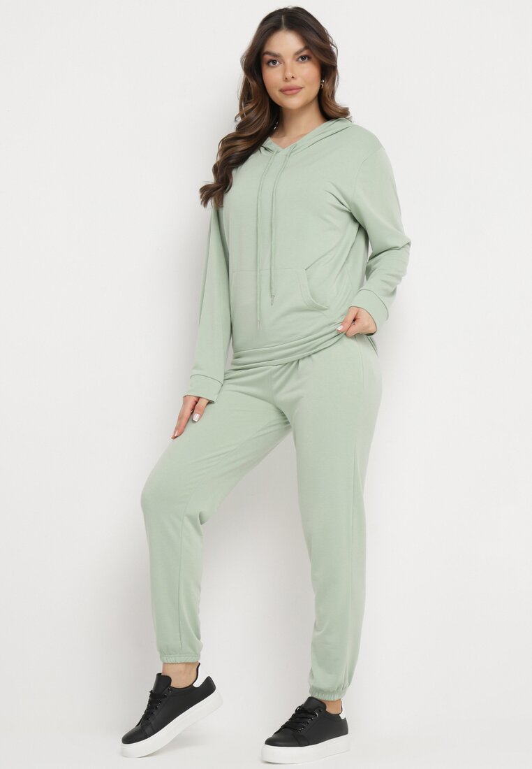 Set de trening Verde deschis Hanorac cu glugă și Pantaloni jogger Triasa