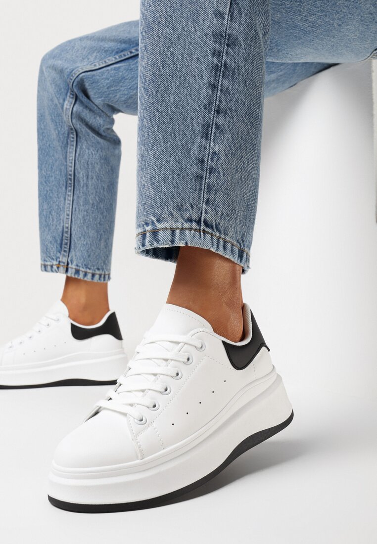 Sneakers Alb cu negru