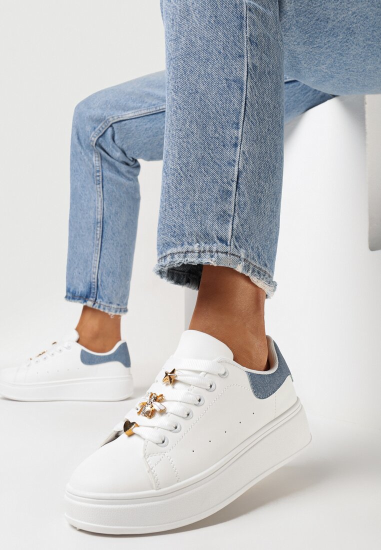 Sneakers Alb cu albastru