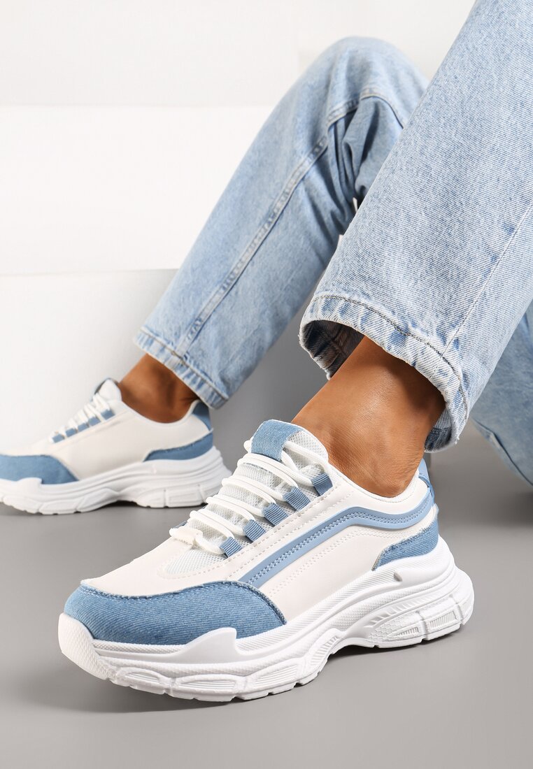 Sneakers Alb cu albastru