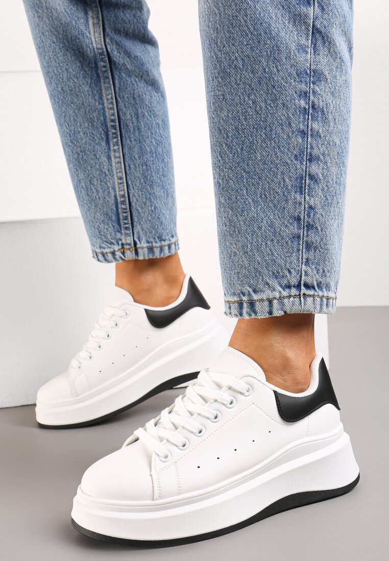 Sneakers Alb cu negru