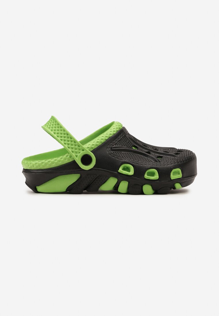 Papuci Negru cu verde