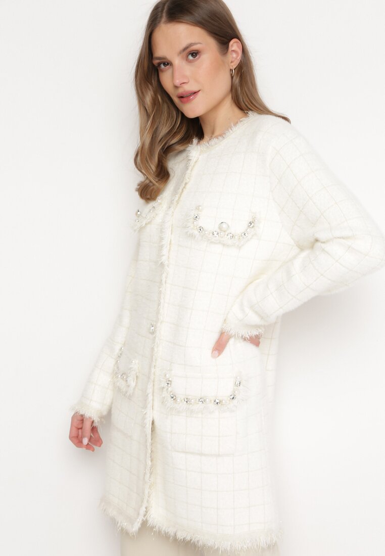 Cardigan Alb