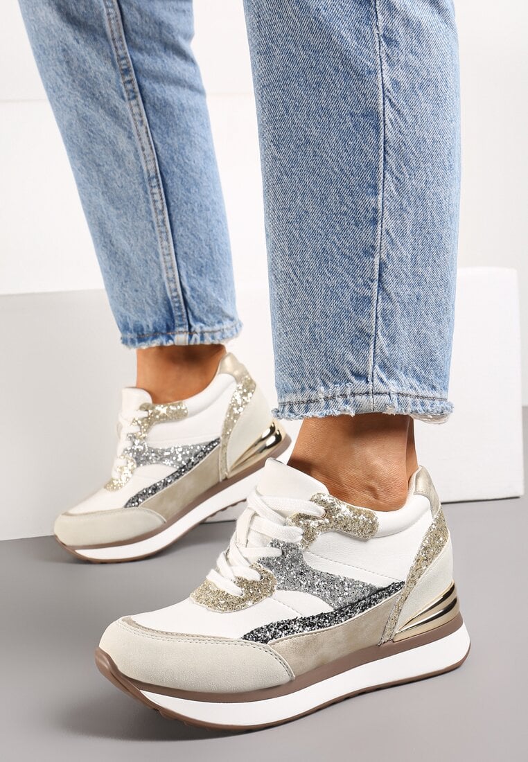 Sneakers Gri cu auriu