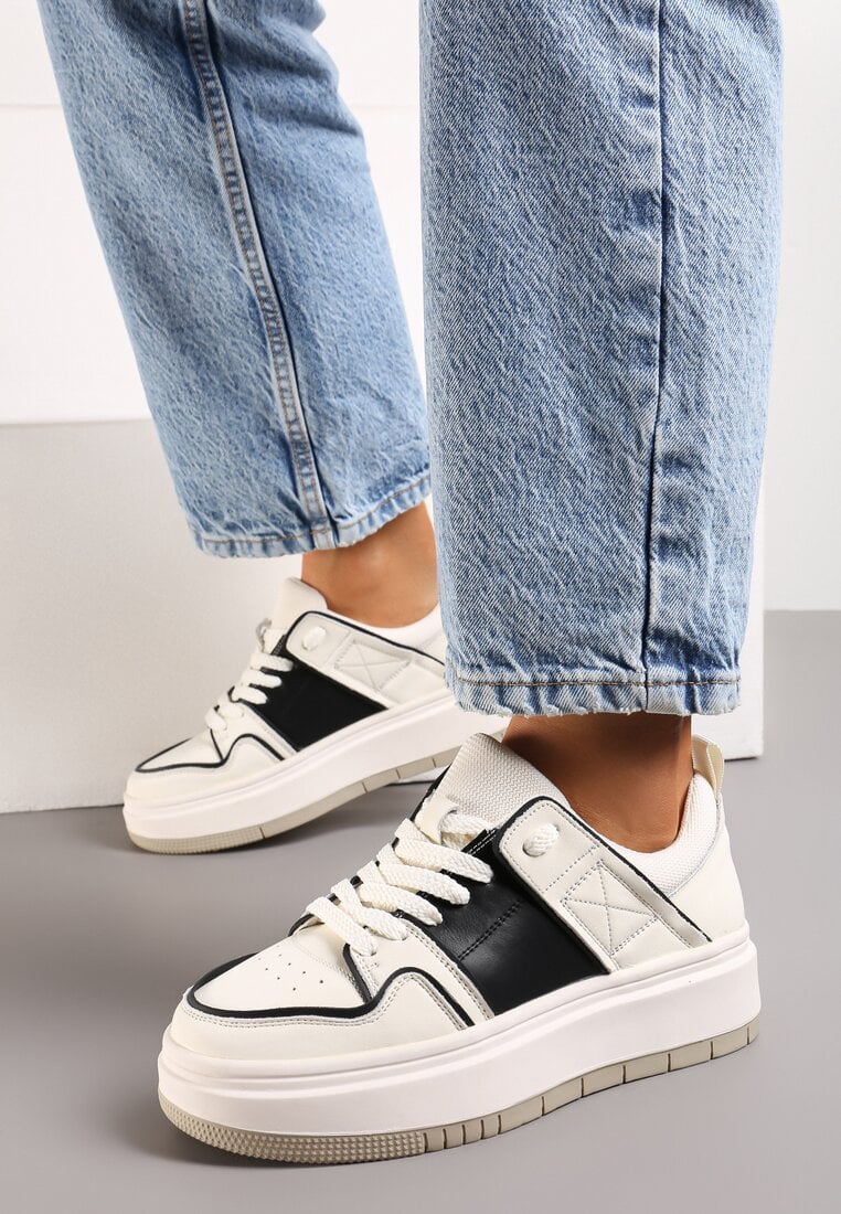 Sneakers Alb cu negru