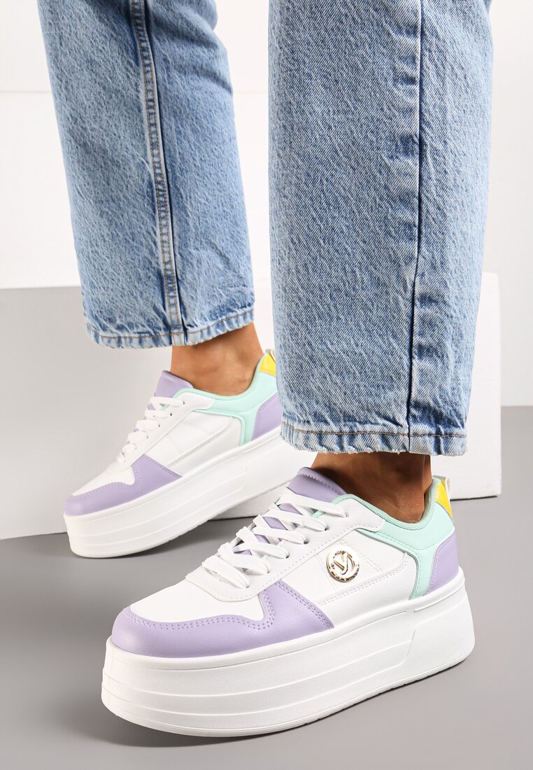 Sneakers Alb cu mov