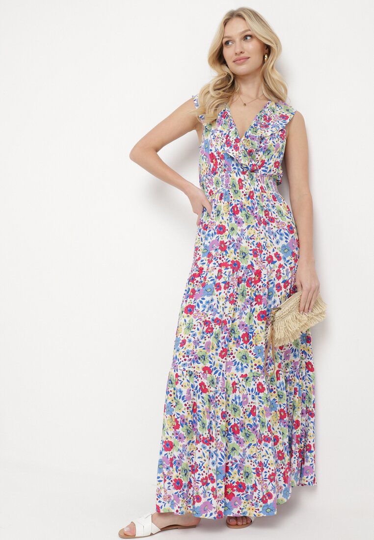 Rochie Albă cu verde