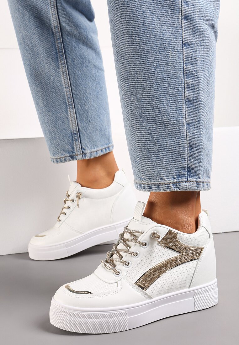 Sneakers Alb cu Aurii