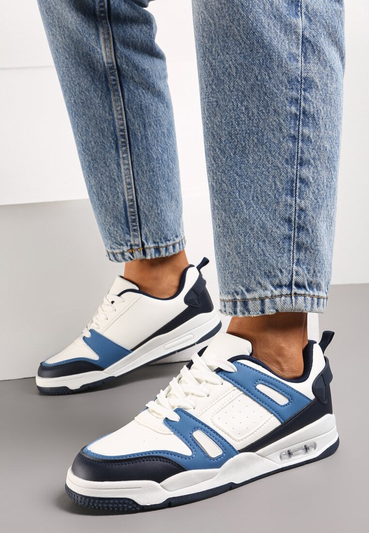 Sneakers Alb cu bleumarin