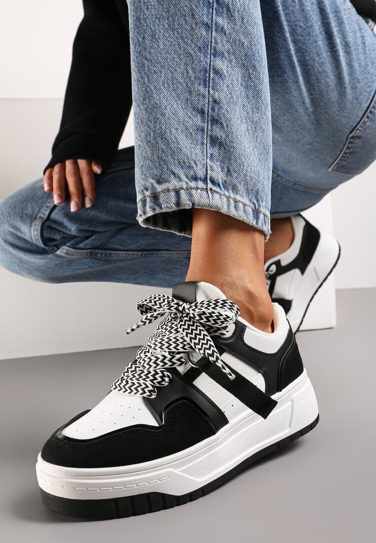 Sneakers Negru cu alb