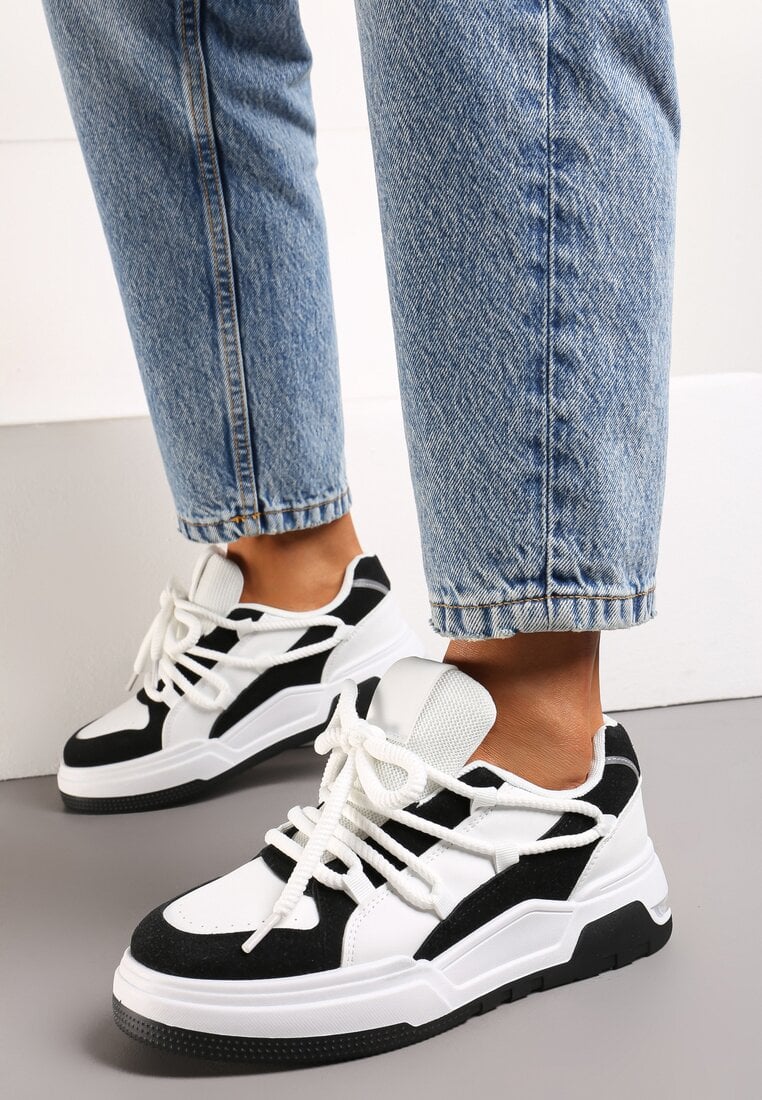 Sneakers Alb cu negru