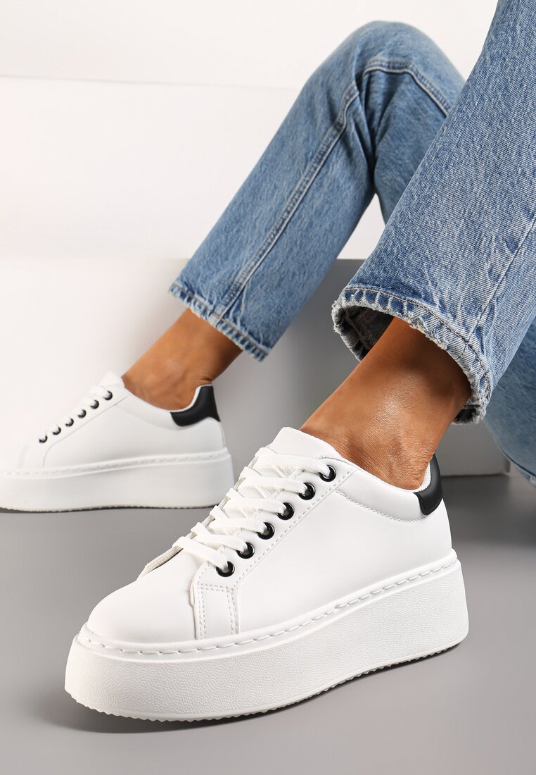 Sneakers Alb cu negru
