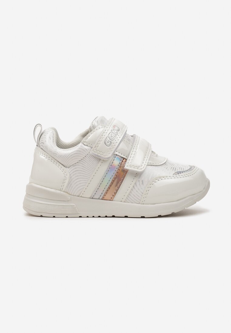 Pantofi Sport Albi cu Branț din Piele și Inserții Lucioase Arnesi