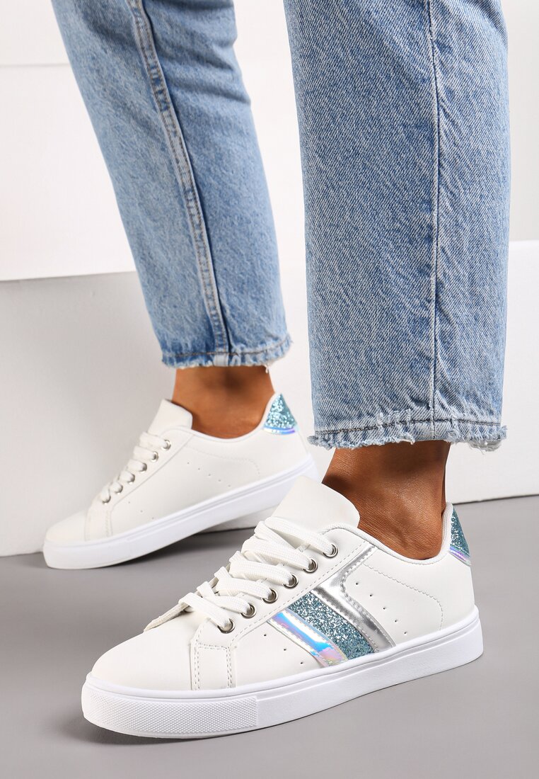 Sneakers Alb cu albastru