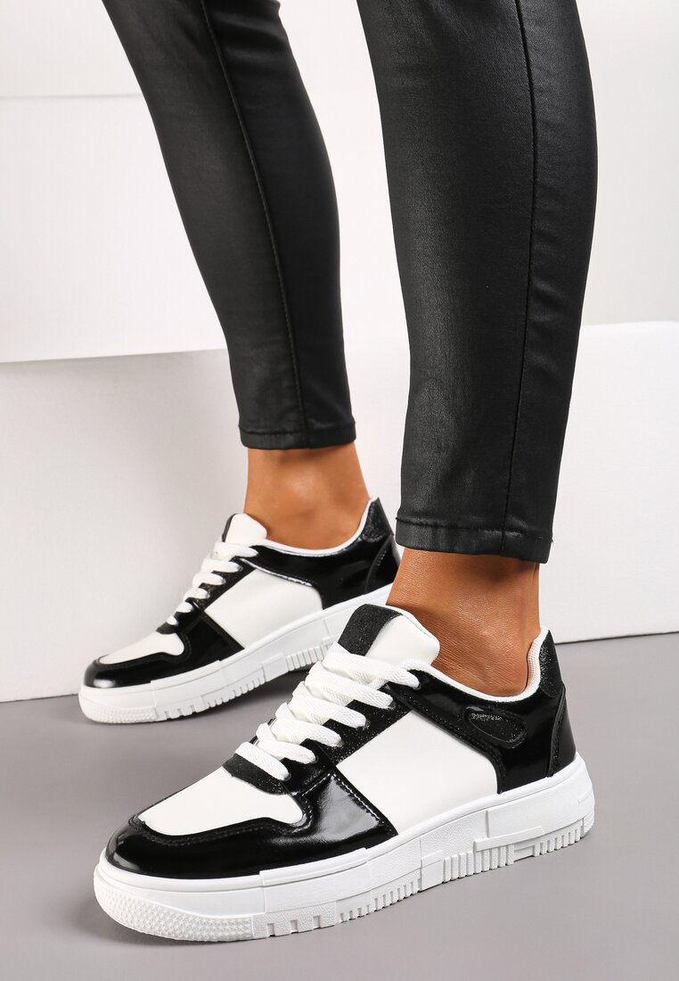 Sneakers Alb cu negru