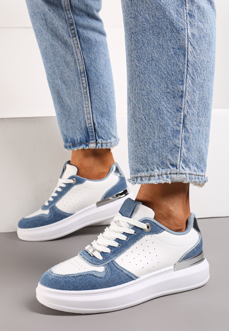 Sneakers Alb cu albastru