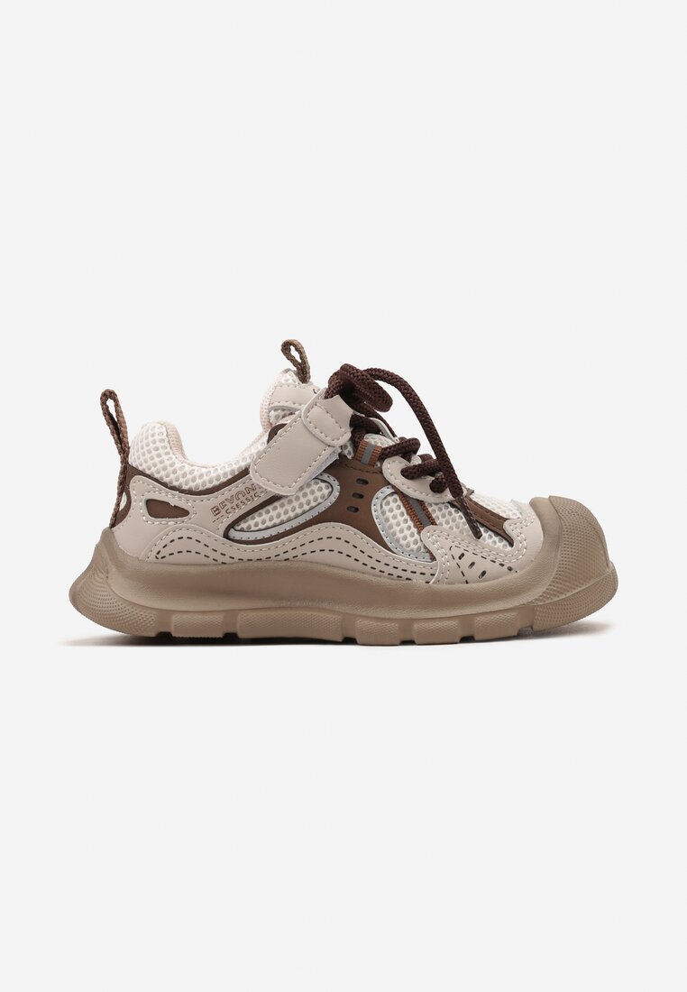 Adidași Sport Bej cu Vârf Întărit, Bandă Velcro și Șireturi Dirnaca