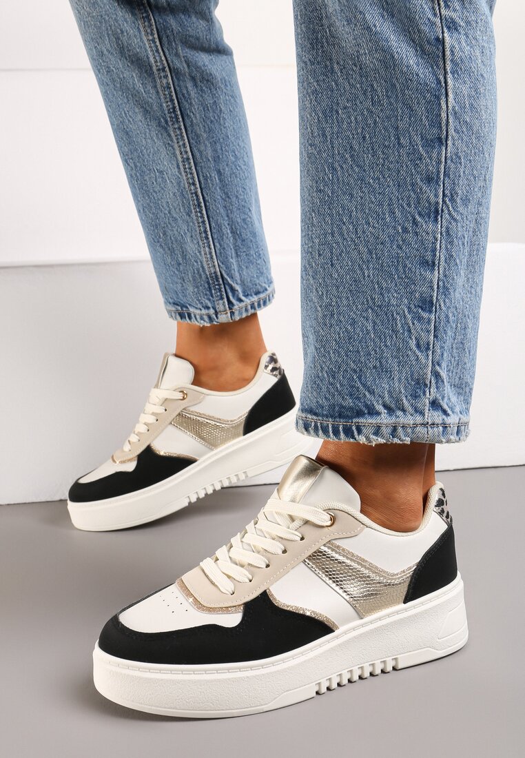 Sneakers Bej cu negru