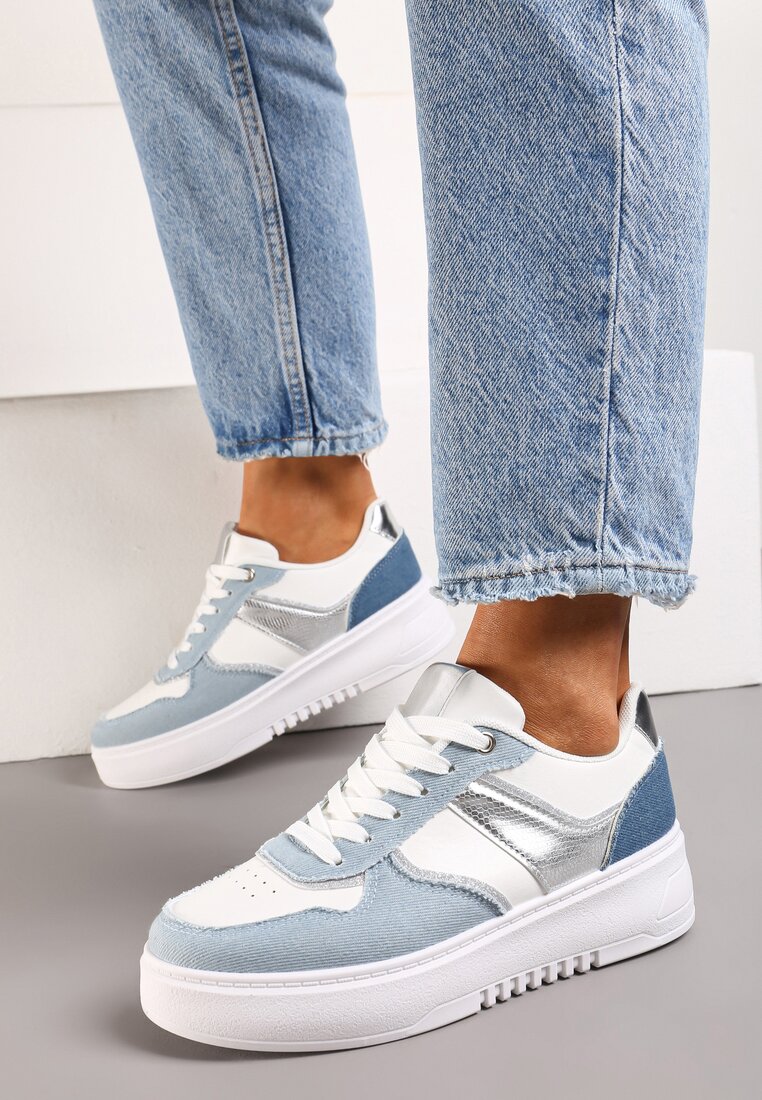 Sneakers Alb cu albastru