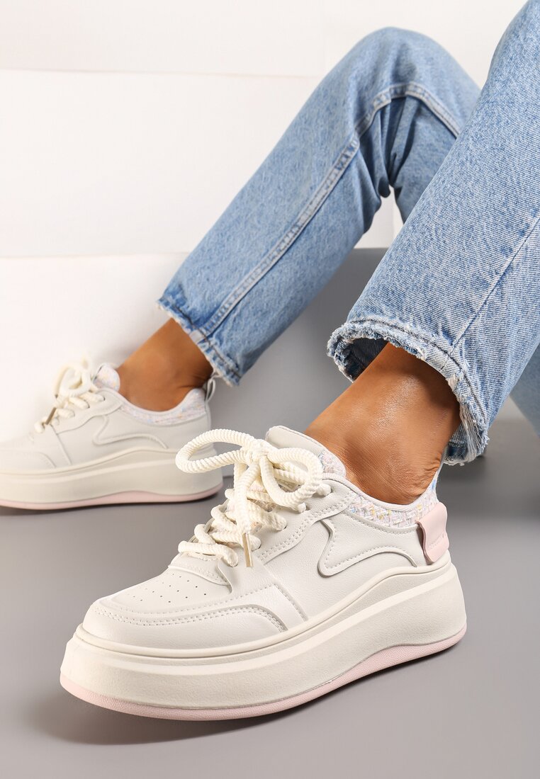 Sneakers Bej cu roz