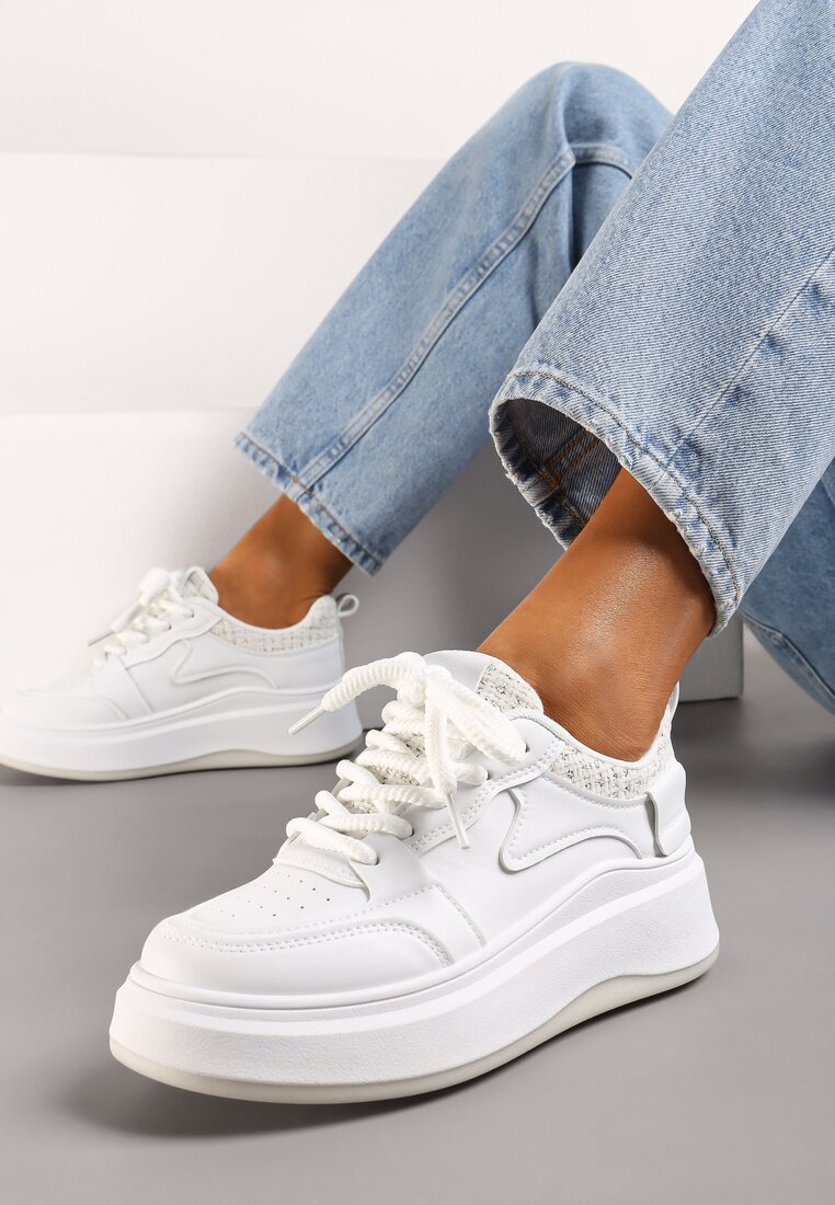 Sneakers Alb cu bej