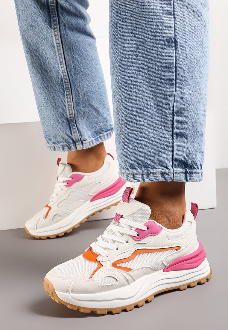 Sneakers Bej cu roz